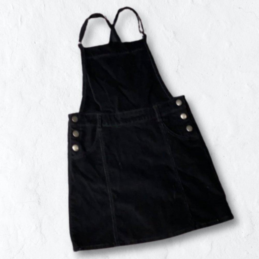 Girl's XS Black Corduroy Overall Skirt / Jumper